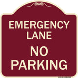 Emergency Lane No Parking Sign