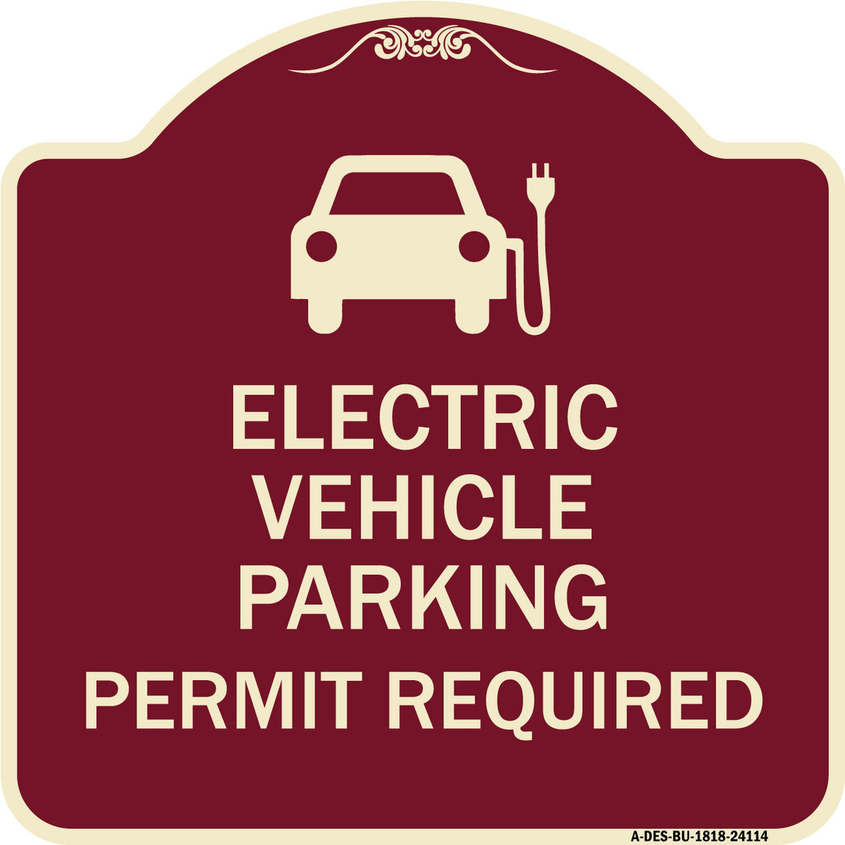 Electric Vehicle Parking Permit Required (With Electric Car Graphic)