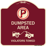 Dumpster Sign No Parking Dumpster Area Violators Towed (With Graphic)