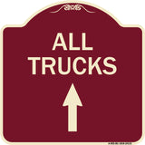 Driveway Sign All Trucks Move Ahead with Up Arrow