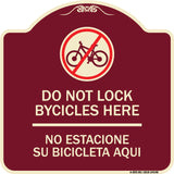 Do Not Lock Bicycles Here - No Estacione Su Bicicleta Aqui (With No Bicycle Graphic)