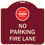 Do Not Enter No Parking Fire Lane with Graphic