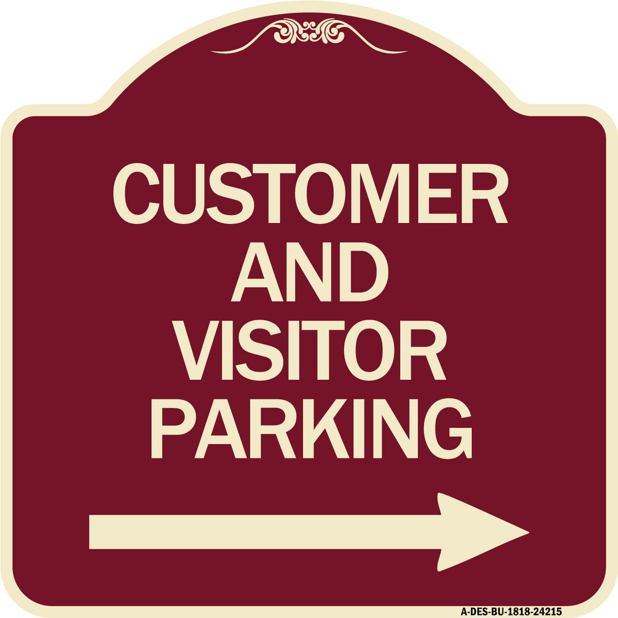 Customer and Visitor Parking (With Right Arrow)