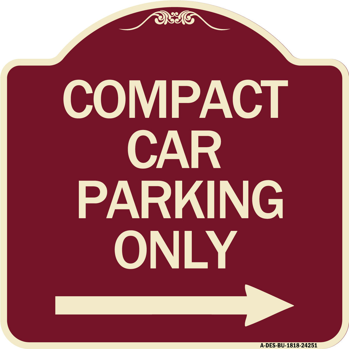 Compact Car Parking Only (With Right Arrow)