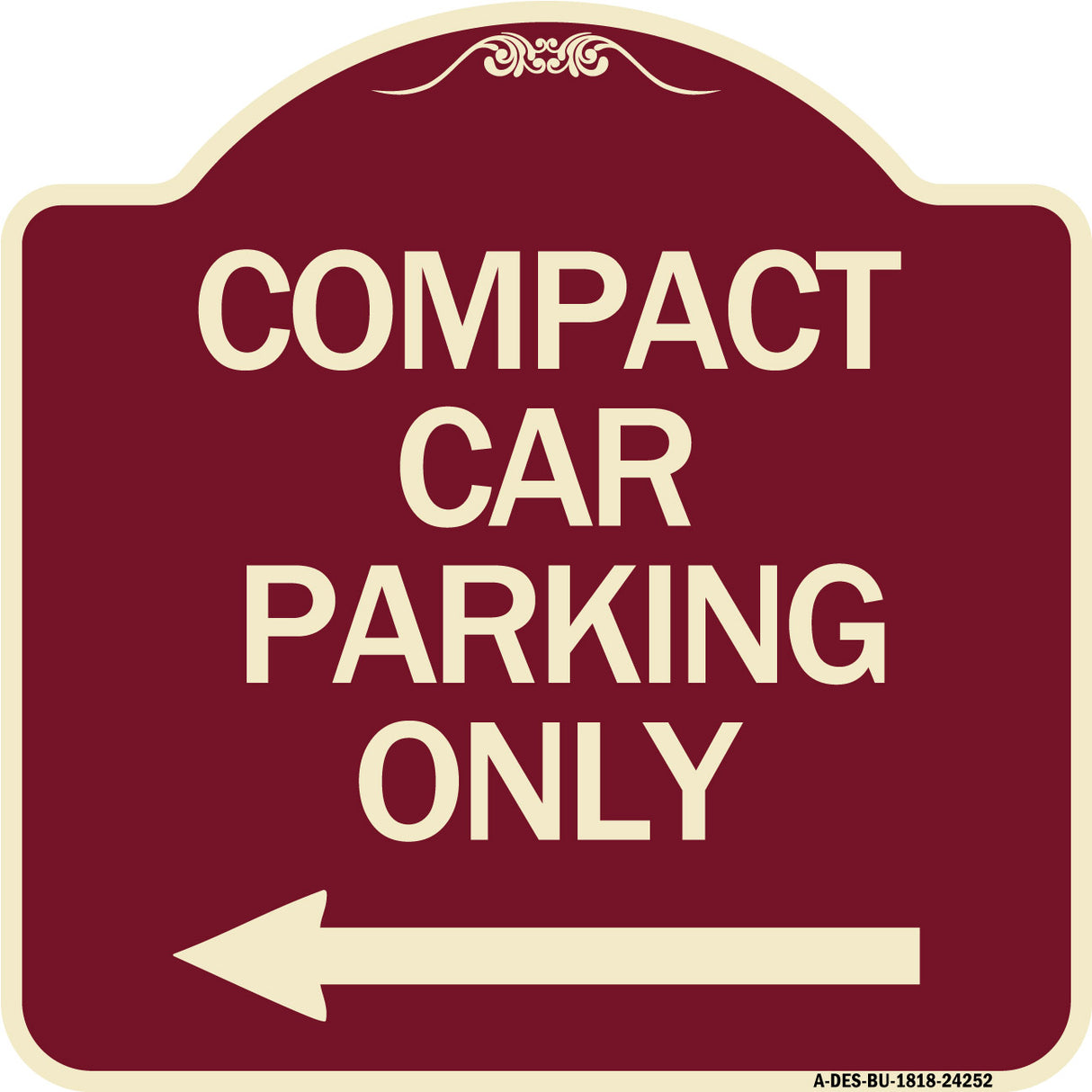 Compact Car Parking Only (With Left Arrow)