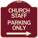 Church Staff Parking Only (With Right Arrow)