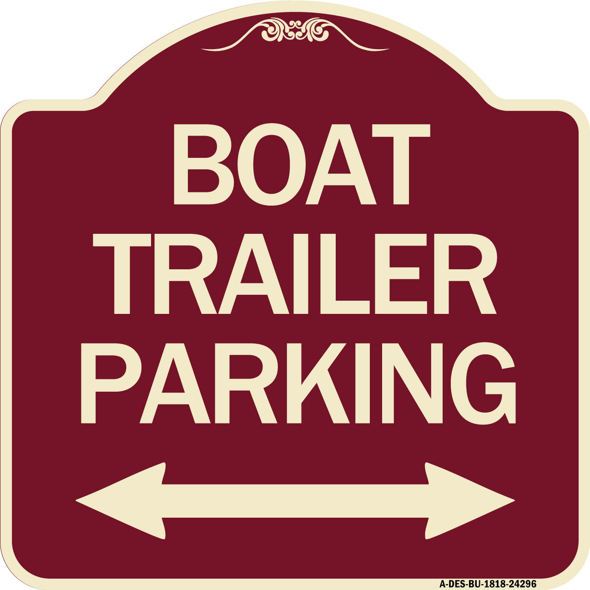 Boat Trailer Parking (With Bidirectional Arrow Symbol)