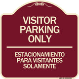 Bilingual Reserved Parking Sign Visitor Parking Only - Estacionamiento Para Visitantes Solamente