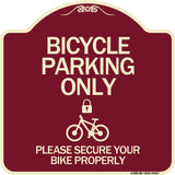 Bicycle Parking Only Please Secure Your Bike Properly (With Cycle and Lock Symbol)