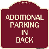 Additional Parking in Back Sign