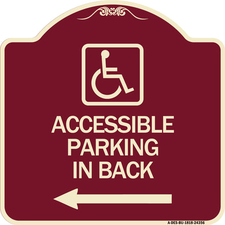 Accessible Parking on Left Arrow (With Graphic)