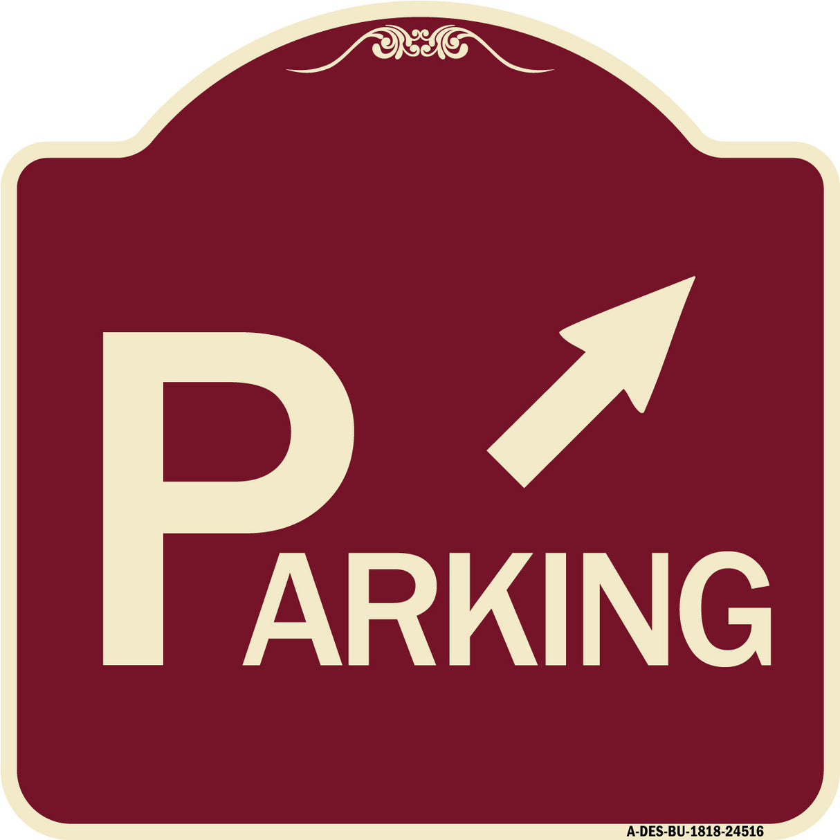 Parking with Arrow Pointing to Top Right