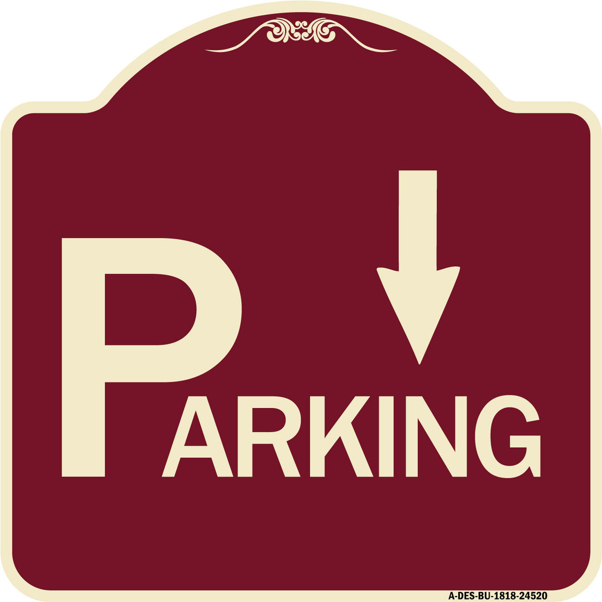 Parking with Arrow Pointing Down