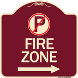 (No Parking Symbol and Right Arrow)