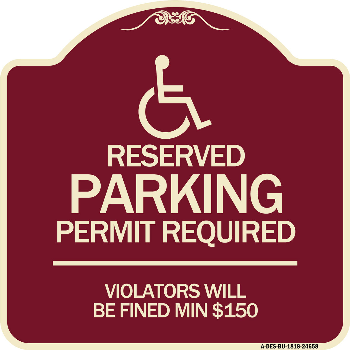 (Modern Isa Symbol) Connecticut Reserved Parking Permit Required Violators Will Be Fined Min $150