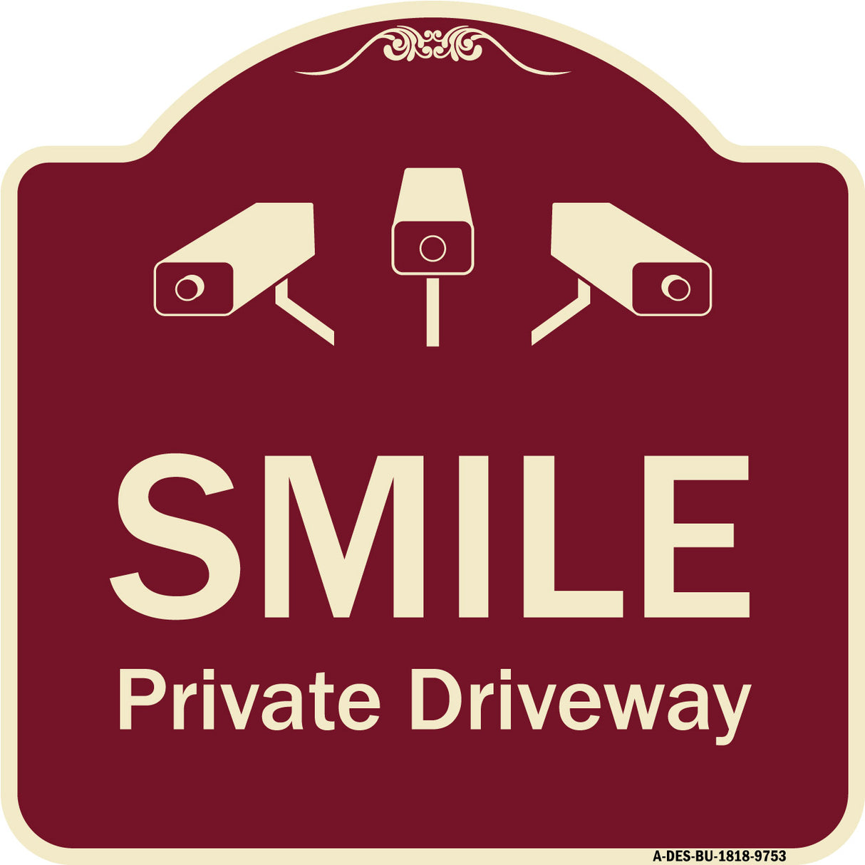 Smile Private Driveway With Video Surveillance Camera Graphics