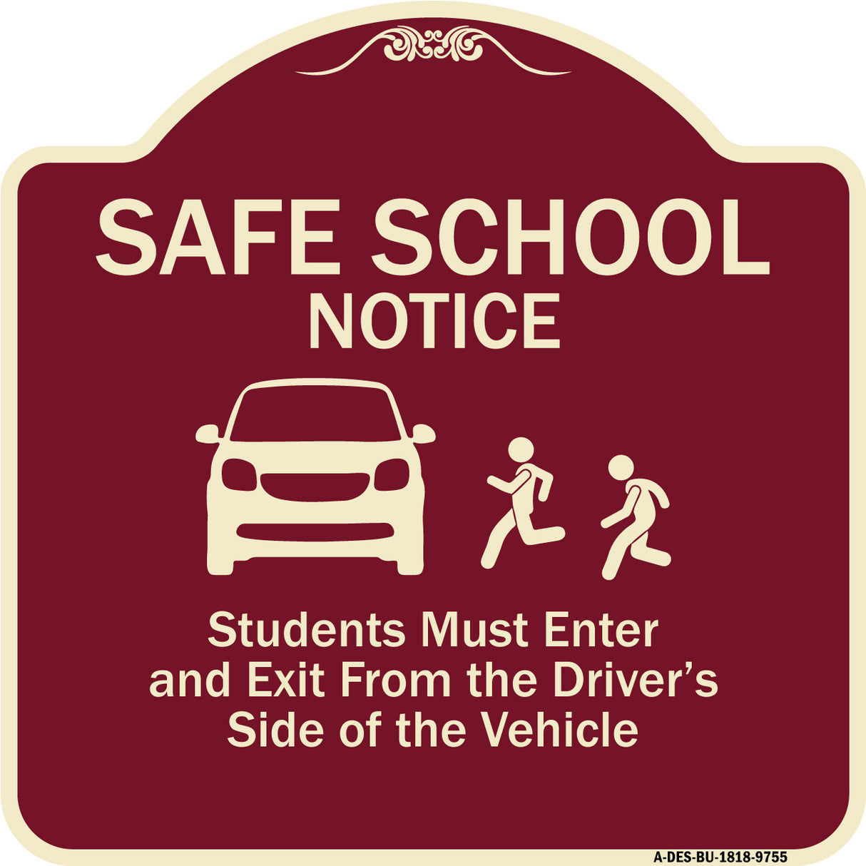 Safe School Notice Students Must Enter And Exit From Driver Side Of The Vehicle