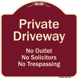 Private Driveway No Outlet Solicitors Or Trespassing