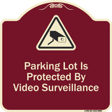 Parking Lot Is Protected By Video Surveillance With Caution Graphic