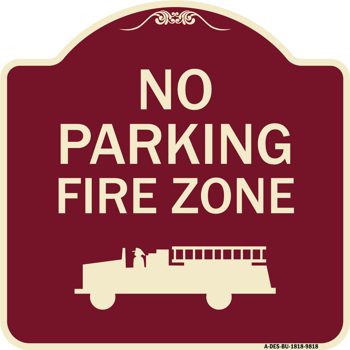 No Parking, Fire Zone With Graphic