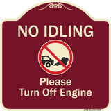 No Idling, Please Turn Off Engine With Graphic