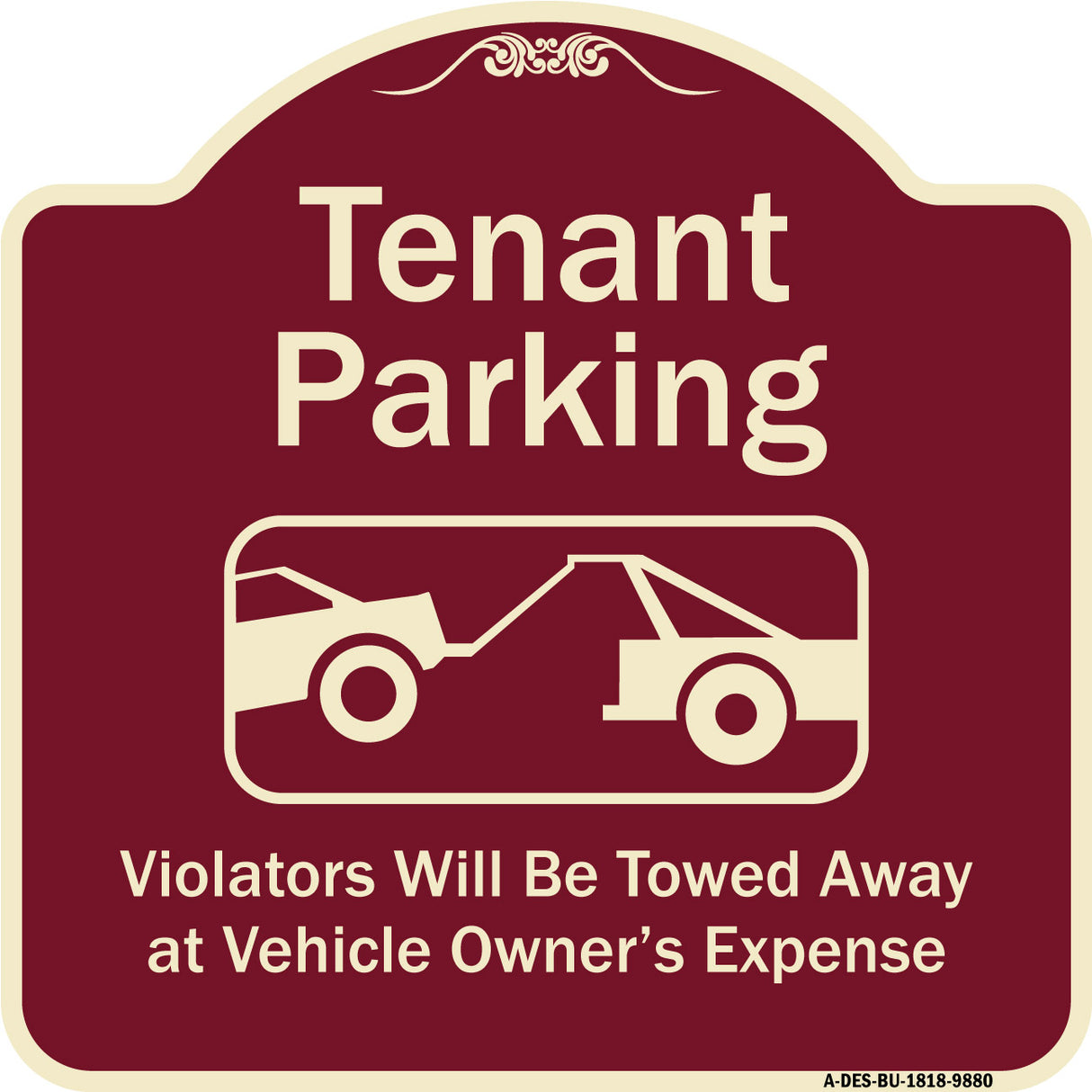 Tenant Parking, Violators Towed Away With Graphic