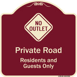 Private Road Residents And Guests Only With No Outlet Symbol