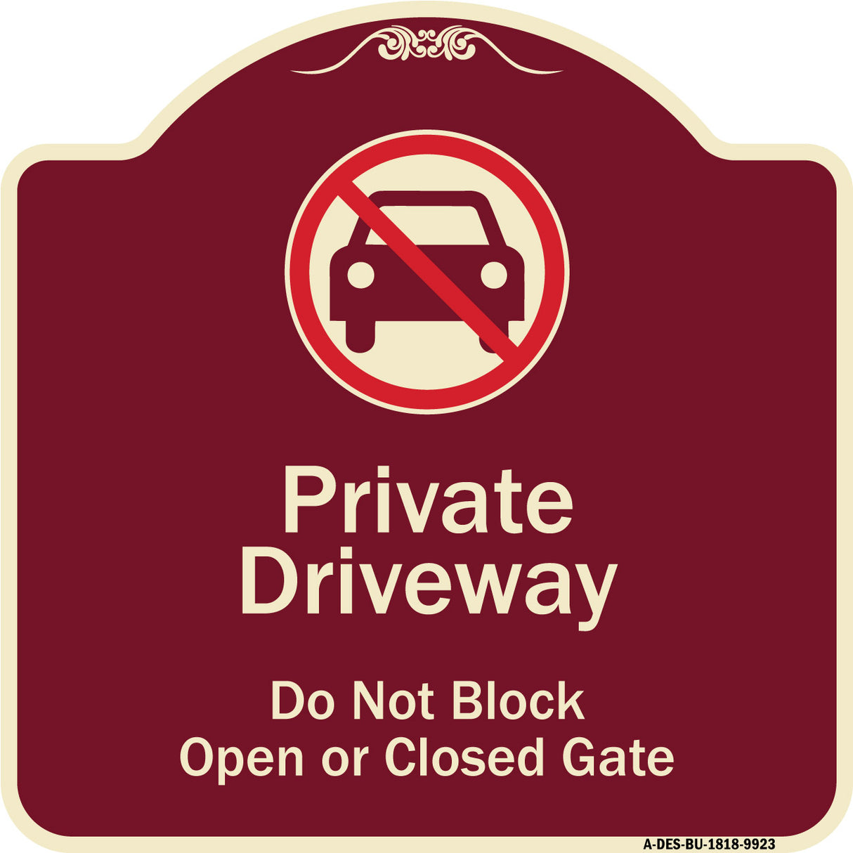Private Driveway Do Not Block Open Or Closed Gate With No Parking Graphic