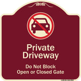 Private Driveway Do Not Block Open Or Closed Gate With No Parking Graphic