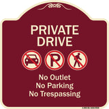 Private Drive No Outlet No Parking And No Trespassing