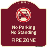 No Parking Or Standing, Fire Zone With Graphic