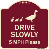 Drive Slowly 5 Mph Please With Duck And Ducklings Walking Graphic