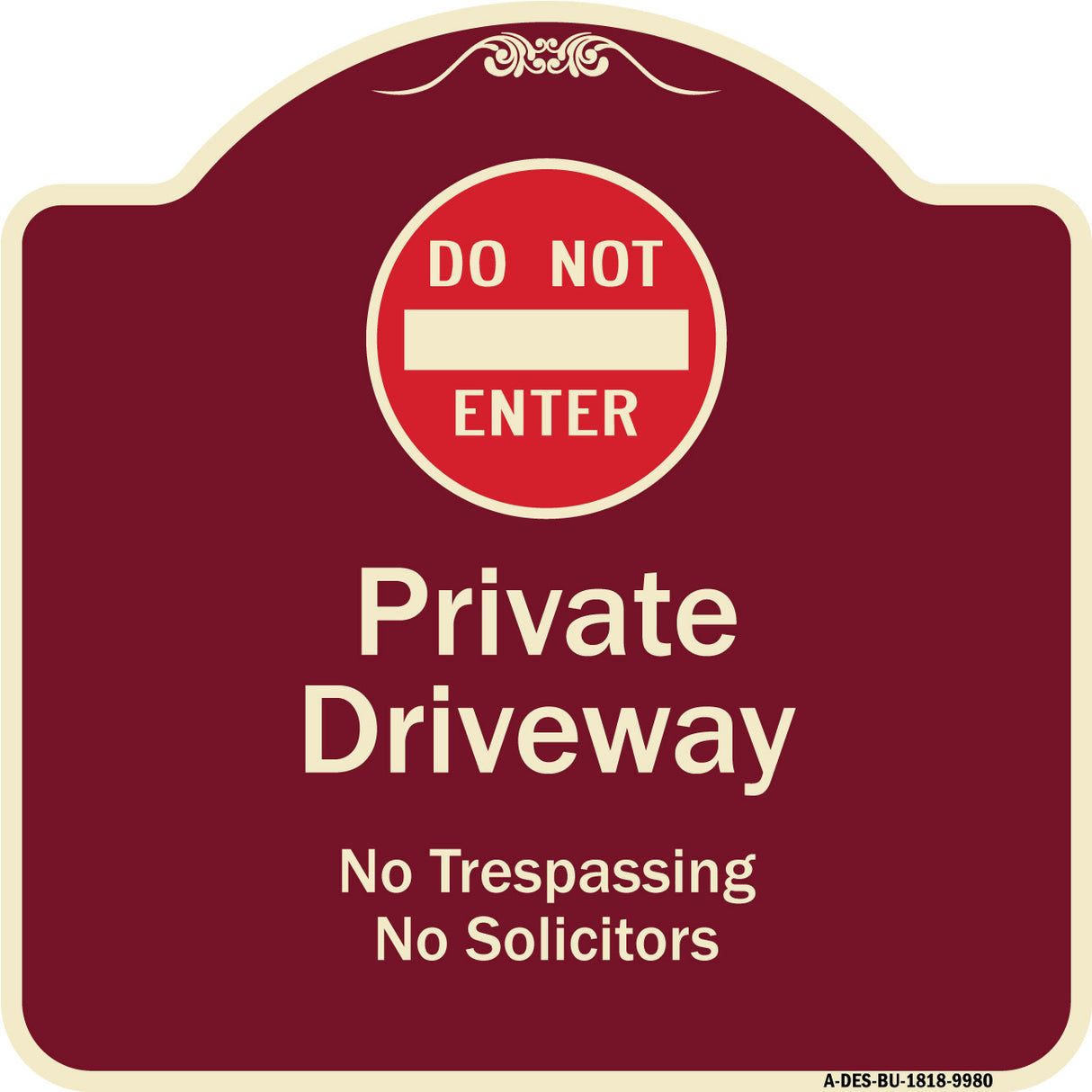 Do Not Enter Private Driveway No Trespassing Or Solicitors With Symbol