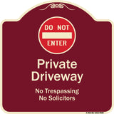 Do Not Enter Private Driveway No Trespassing Or Solicitors With Symbol