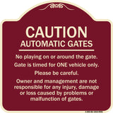 Caution Automatic Gates No Playing Gate Is Timed For One Vehicle Management Not Responsible