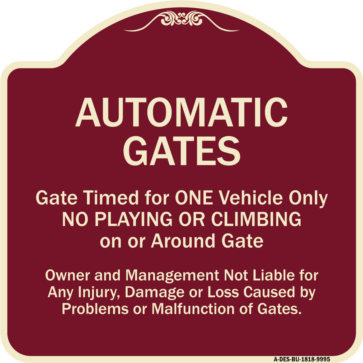 Automatic Gates, Gate Timed For One Vehicle Only