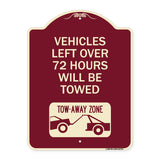 Vehicles Left Over 72 Hours Will Be Towed Tow-Away Zone (With Car Tow Graphic)