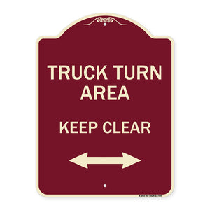 Truck Turn Area Keep Clear (With Bidirectional Arrow)