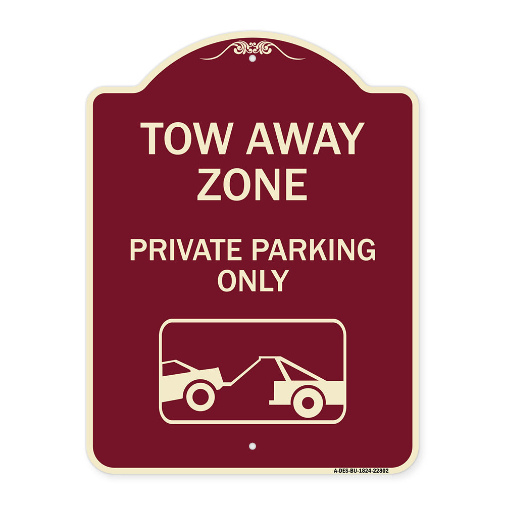 Tow Away Zone - Private Parking Only (With Car Towing Symbol)