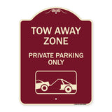 Tow Away Zone - Private Parking Only (With Car Towing Symbol)