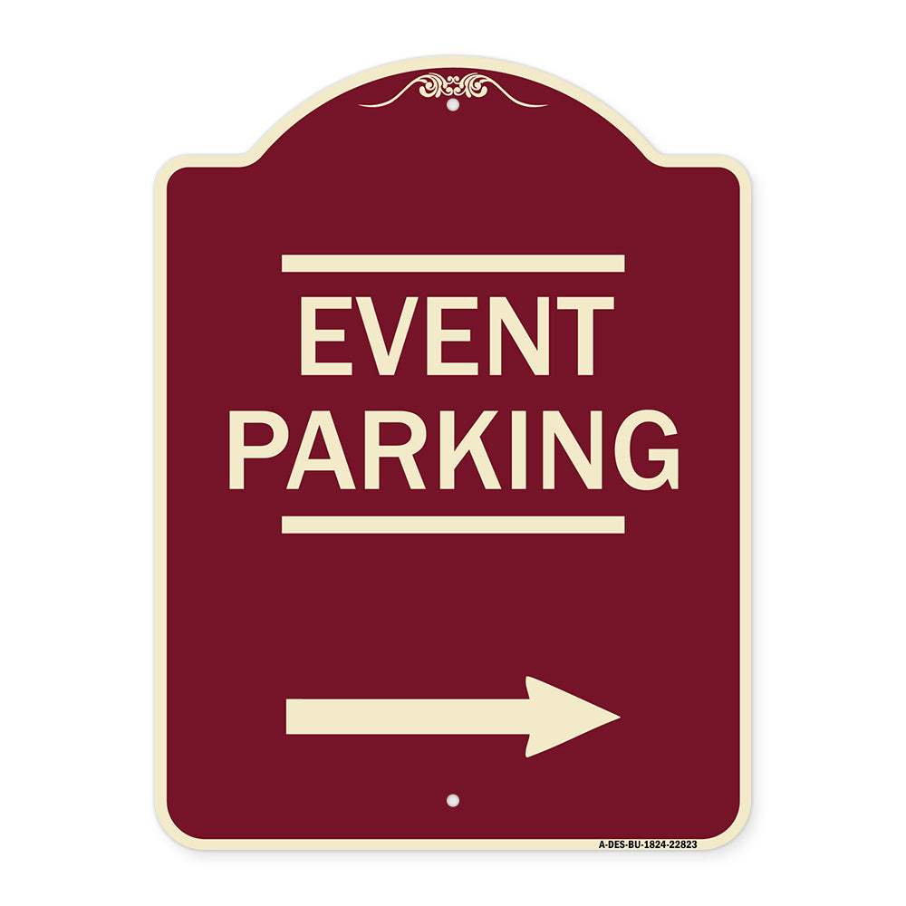Thanks for Coming Turn Right for Exit Event Parking with Right Arrow
