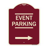 Thanks for Coming Turn Right for Exit Event Parking with Right Arrow