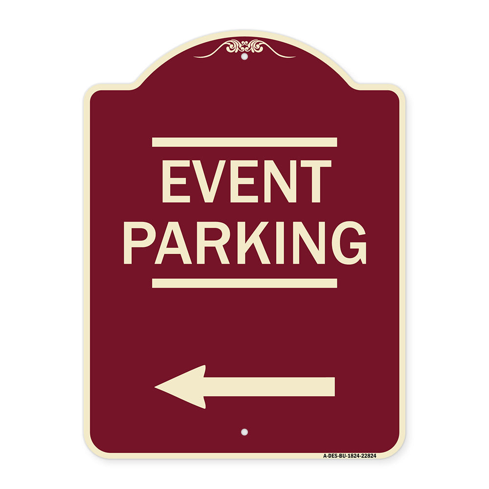 Thanks for Coming Turn Right for Exit Event Parking with Left Arrow