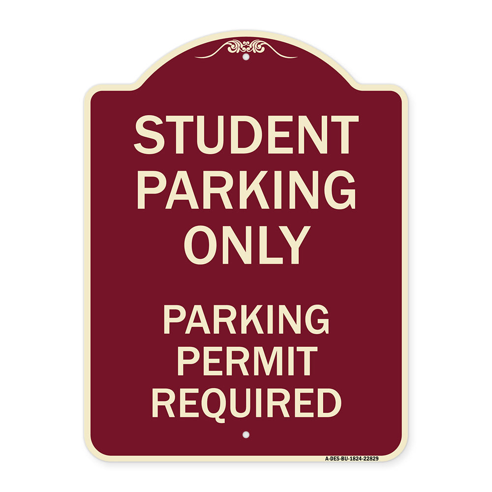 Student Parking Only Parking Permit Required