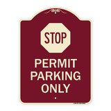 Stop - Permit Parking Only (With Stop Symbol)