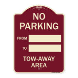 No Parking From - to with Blank Space