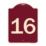 Sign with Number '16