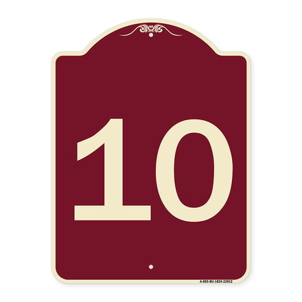 Sign with Number '10