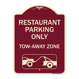 Restaurant Parking Only Tow-Away Zone (With Car Tow Graphic)