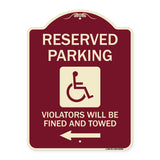 Reserved Parking Violators Will Be Fined and Towed (Left Arrow Symbol)